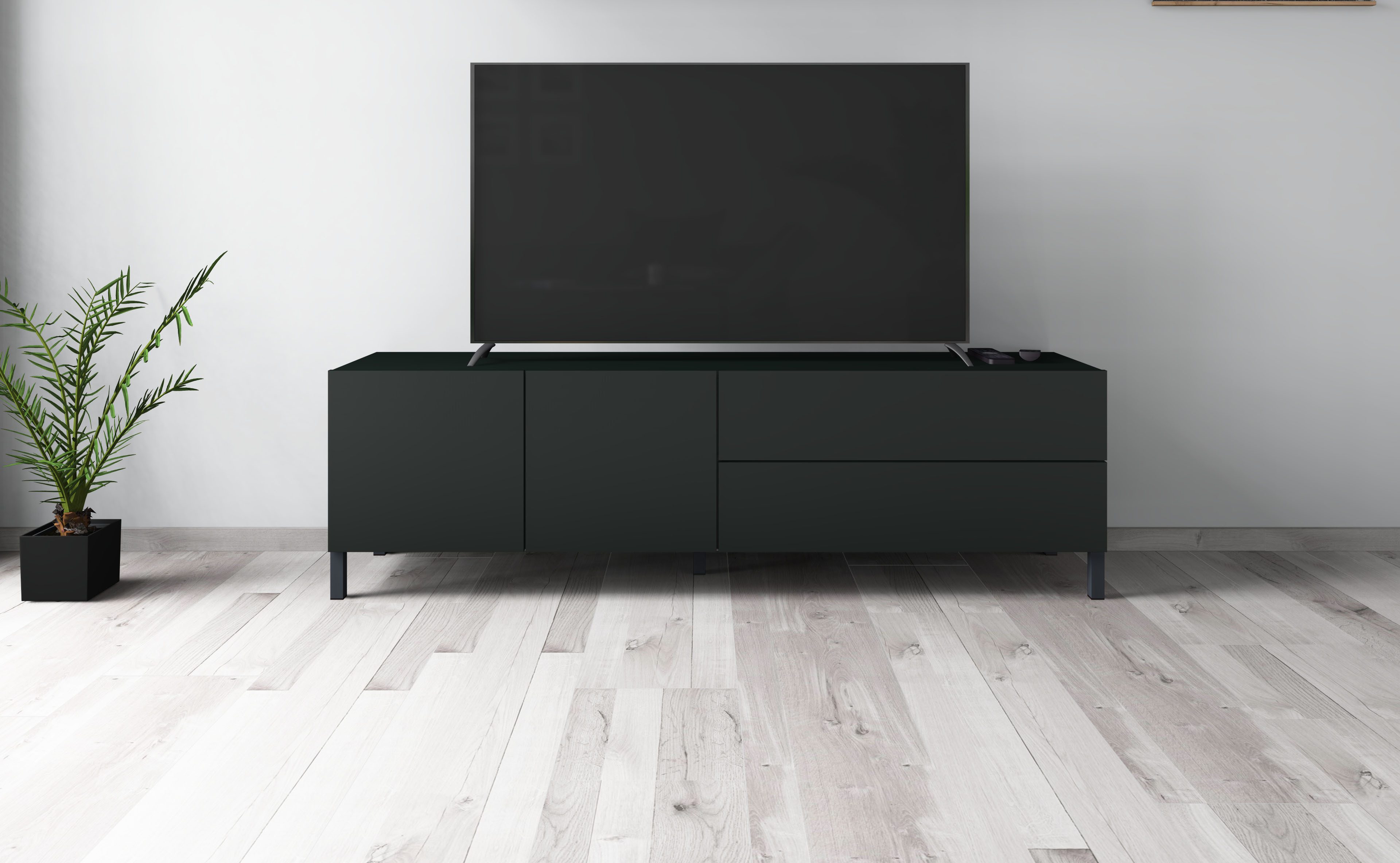 borchardt Möbel Lowboard Sophia, TV-Schrank Breite 152 cm, Metallfüße, grifflose Optik
