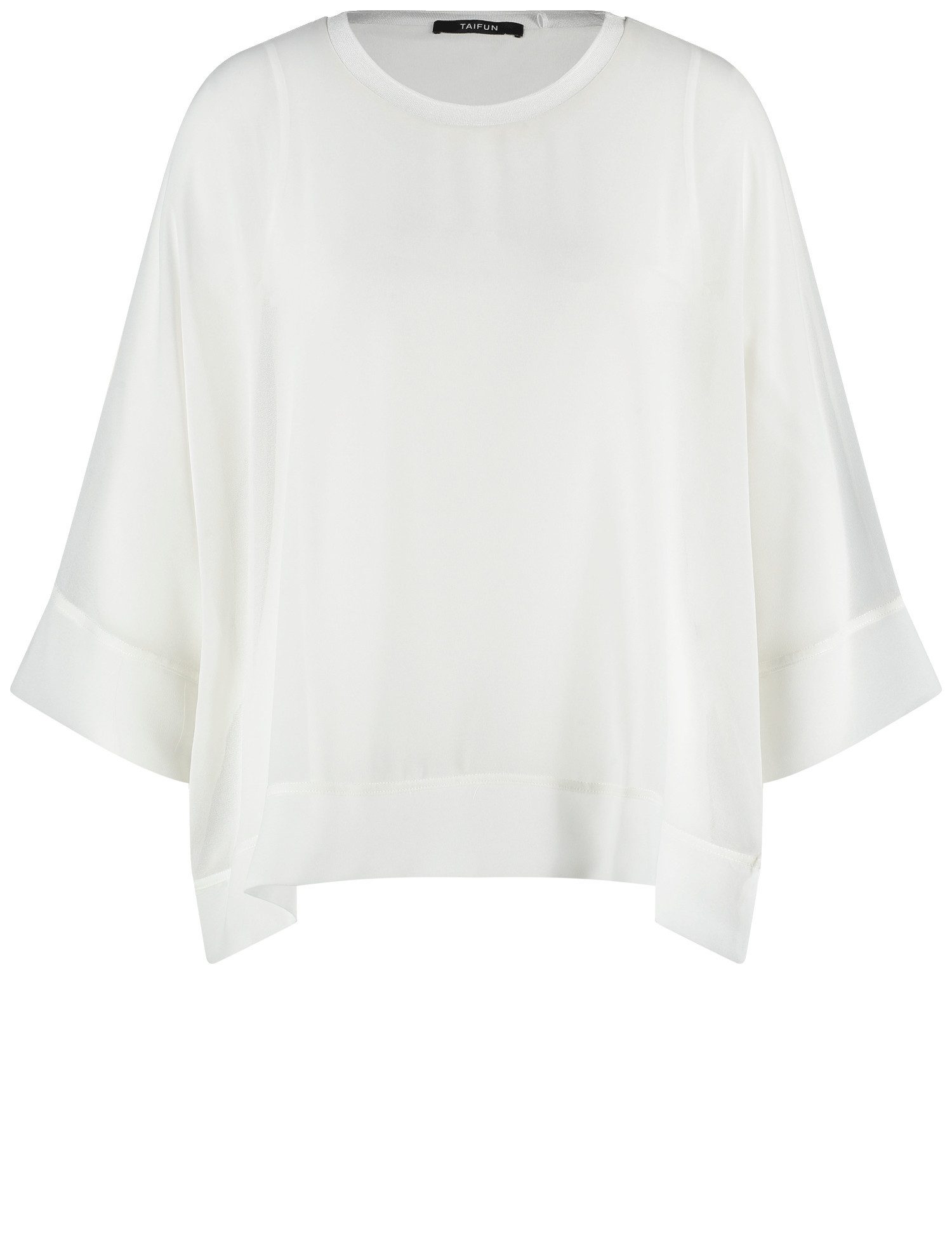 Taifun Fledermausshirt – Unifarbenes T-Shirt mit Rundhalsausschnitt und 1/2 Arm