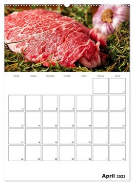 CALVENDO Wandkalender Delicious! Gourmet Food Calendar / UK-Version / Organizer (Premium-Calendar 2023 DIN A2 Portrait)