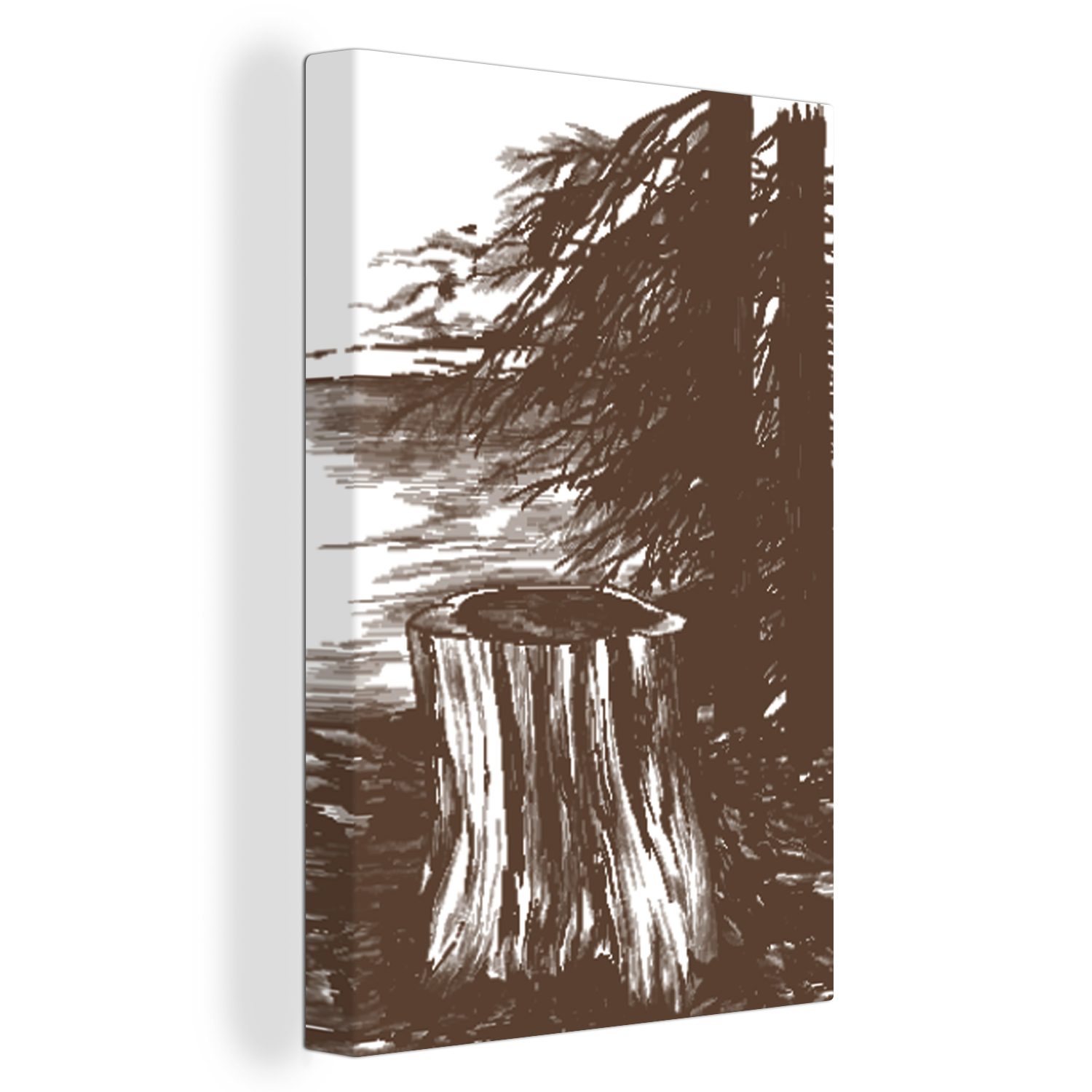 OneMillionCanvasses® Leinwandbild Baum - (1 Leinwandbild - St), Illustration, inkl. fertig cm bespannt Meer Gemälde, Zackenaufhänger, 20x30