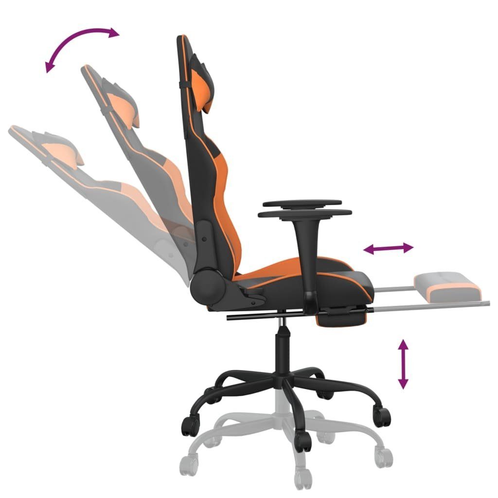 vidaXL Gaming-Stuhl Gaming-Stuhl mit Fußstütze Schwarz Orange und | Orange und Kunstleder Schwarz und Schwarz Orange (1 St)