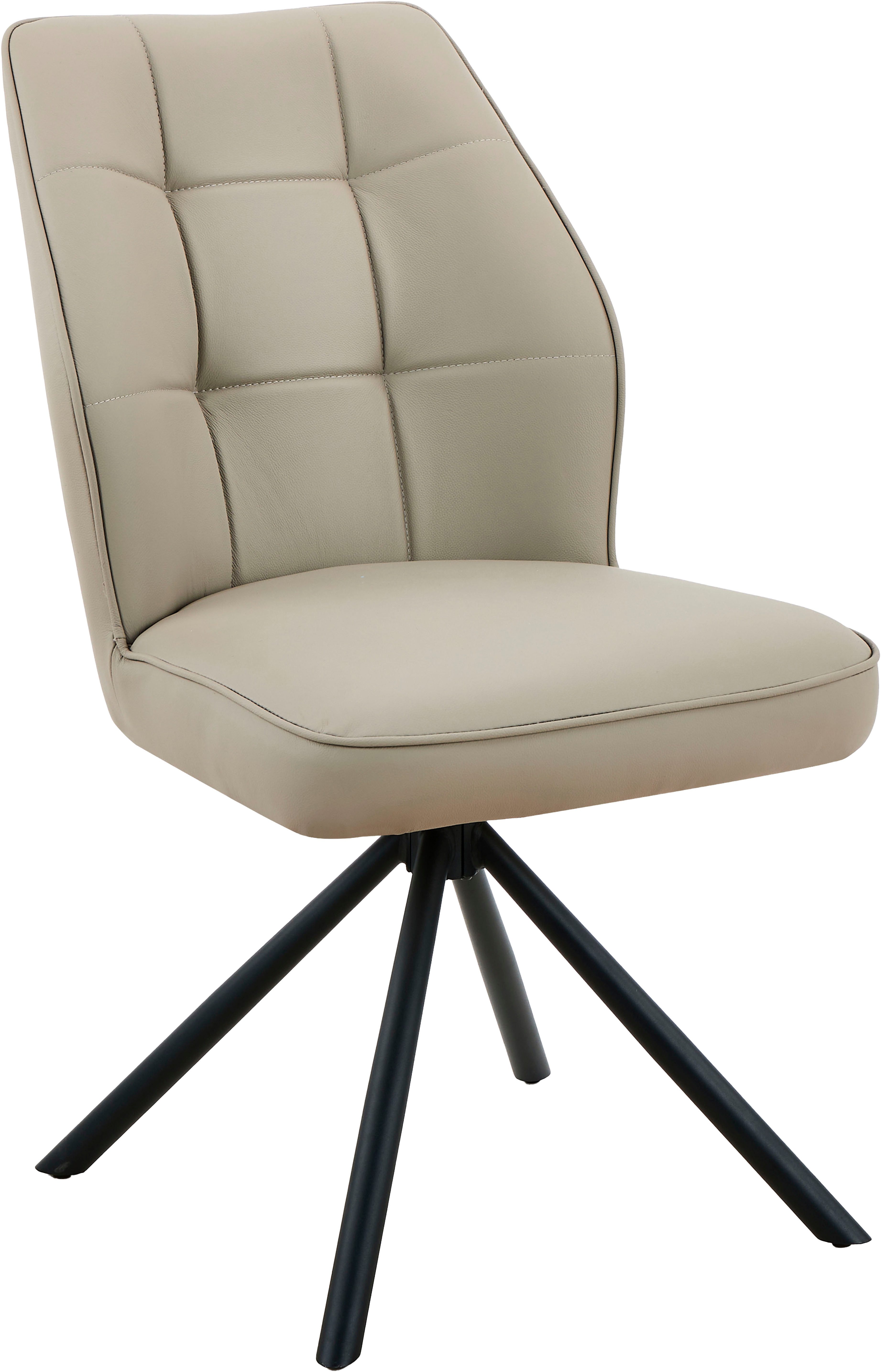 HELA 4-Fußstuhl BRAGA (1 St), XL Sitzbreite, 360° drehbar mit Auto-Return, Echtleder