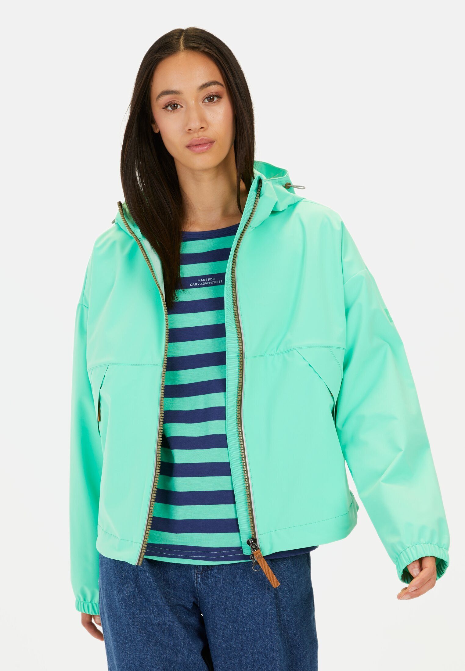 camel active Funktionsjacke aus recyceltem Polyester Langarm Kapuze Markenl günstig online kaufen