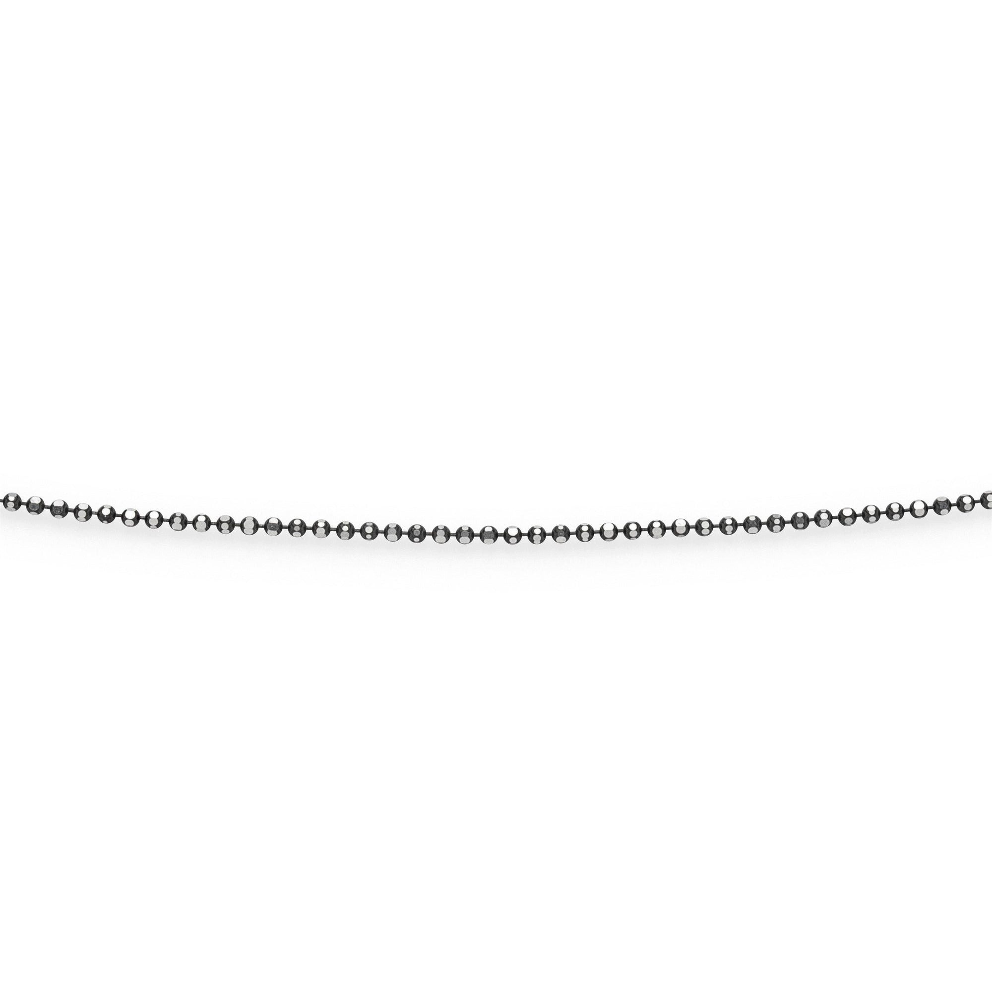 Valentinstagsgeschenk DUR Armband Schmuck: Kette Kugel 1,2 mm, geschliffen "Black & White" ruthenier