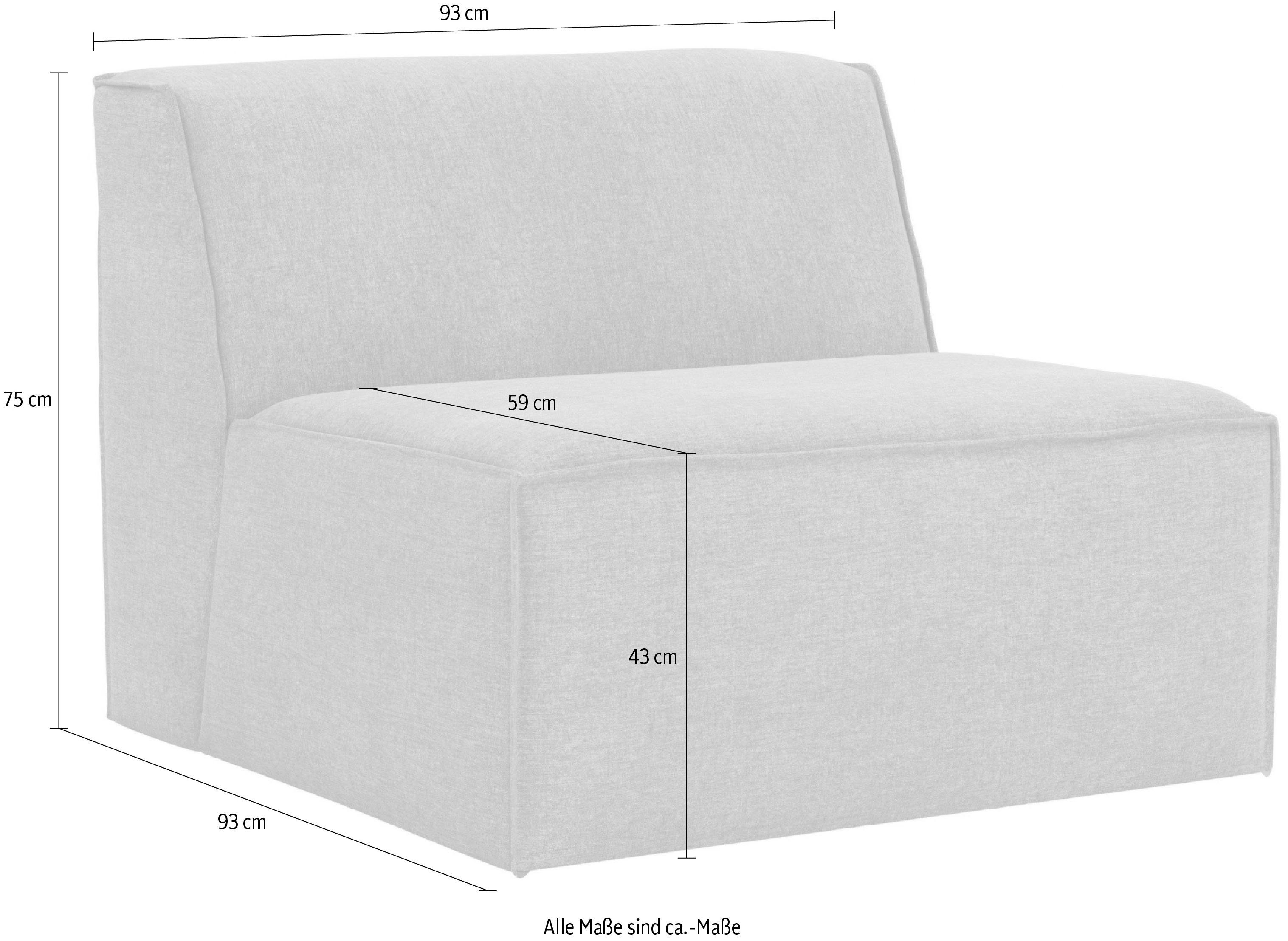 RAUM.ID Sofa-Mittelelement Norvid, modular, an Modulen Auswahl Taschenfederkern, taupe große mit