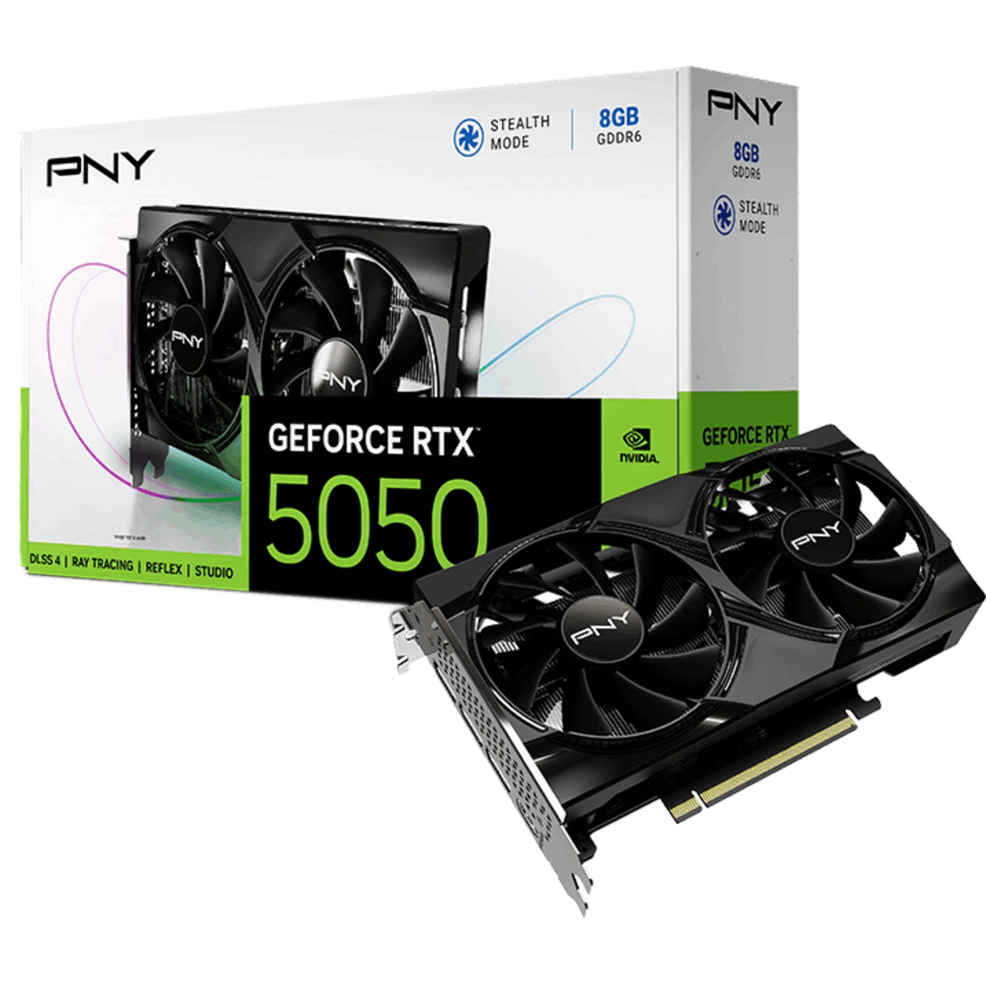PNY PNY GeForce RTX 5050 Dual Fan, Grafikkarte, (DLSS Grafikkarte (8 GB)