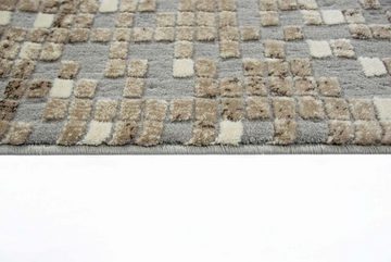 Teppich Designer Teppich Moderner Teppich Wohnzimmer Teppich Kurzflor Teppich mit Konturenschnitt mit Muster in Grau Braun Beige Creme, Teppich-Traum, rechteckig, Höhe: 13 mm