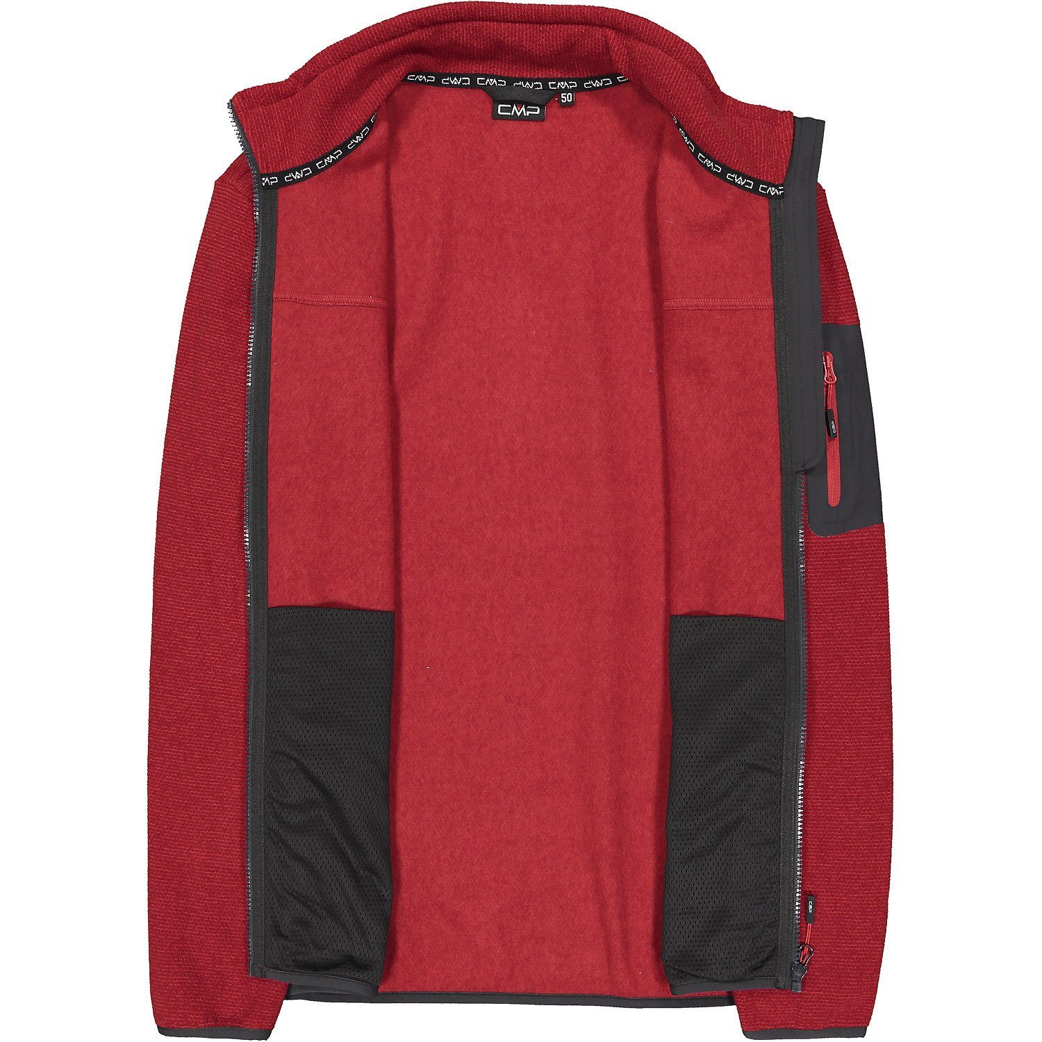 CAMPAGNOLO Cardigan Jacquard Jacket Knitted (1-tlg) Fire Strickjacke Red