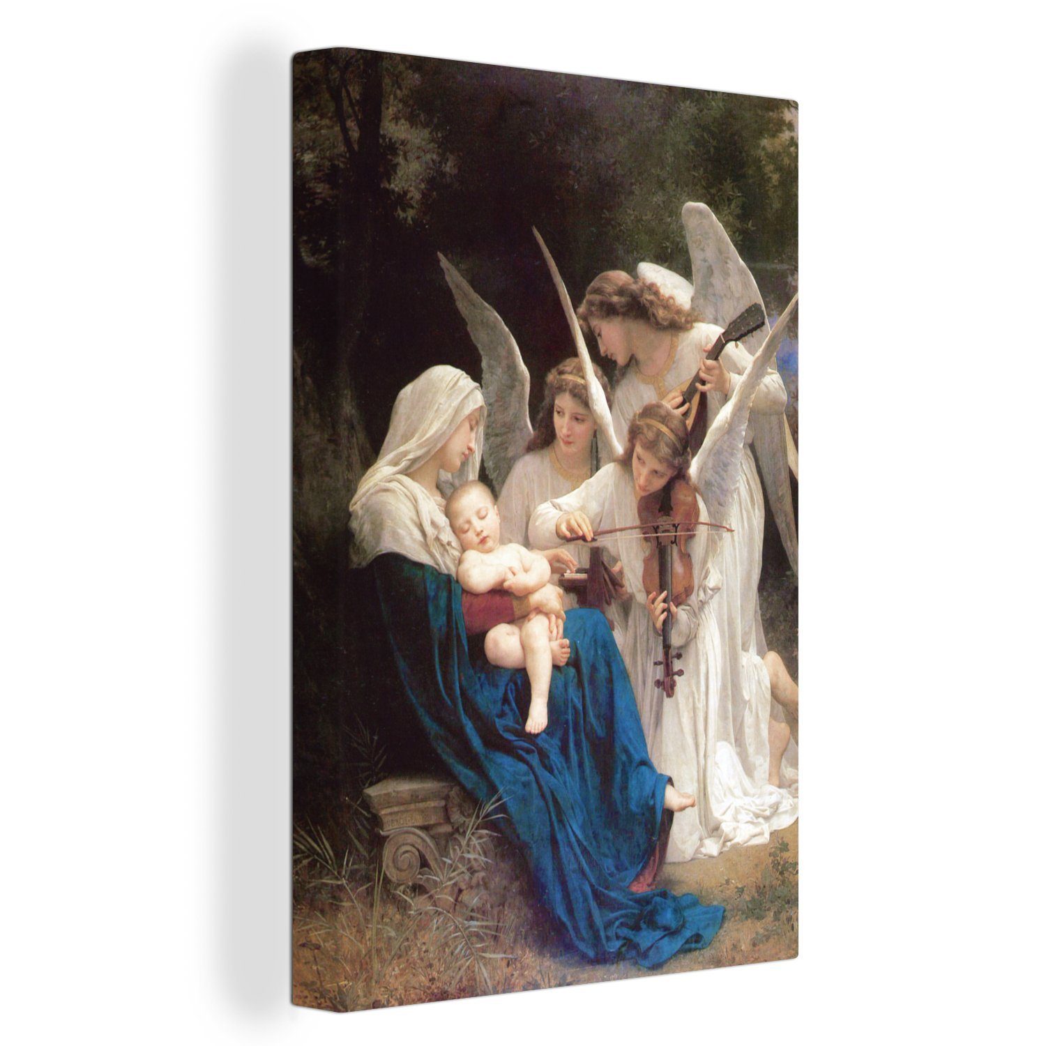 OneMillionCanvasses® Leinwandbild Gesang der Engel - Gemälde von William-Adolphe Bouguereau, (1 St), Leinwandbild fertig bespannt inkl. Zackenaufhänger, Gemälde, 20x30 cm
