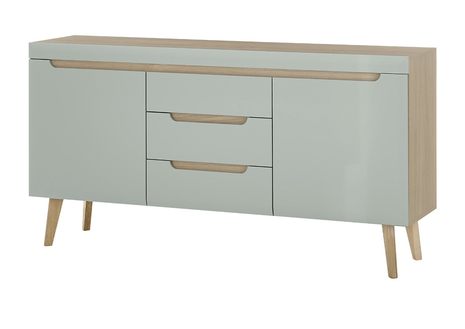 Furn.Design Sideboard Isgard (Anrichte in Pistazie und Scandi Eiche, 160 x 83 cm), mit Soft-Close-Funktion