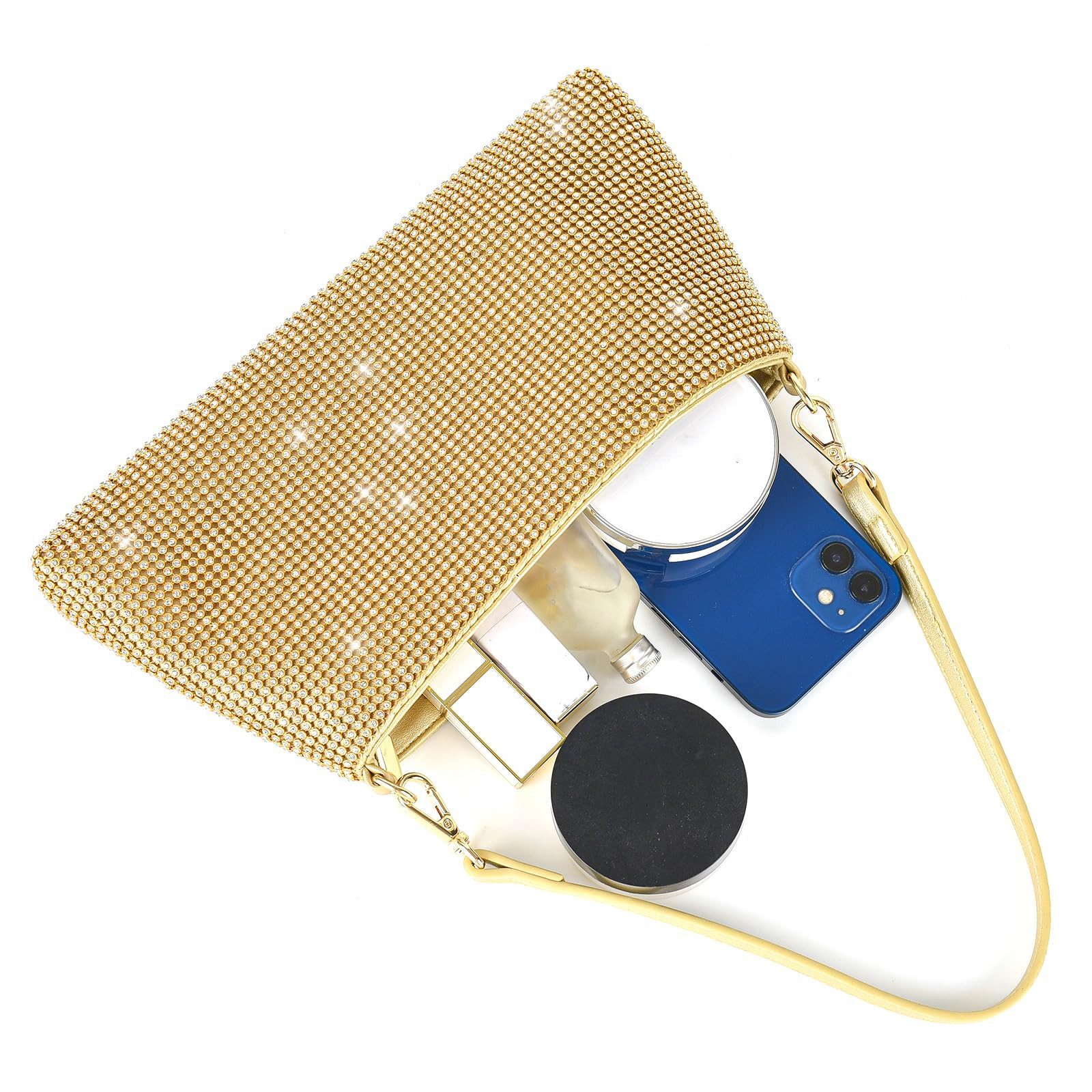 nsihing Clutch Damen Clutch Elegante Brauttasche Diamant Handtasche Hochzeit, Abendtasche Klatsch Tasche Cluthes – Bild 4 von 5