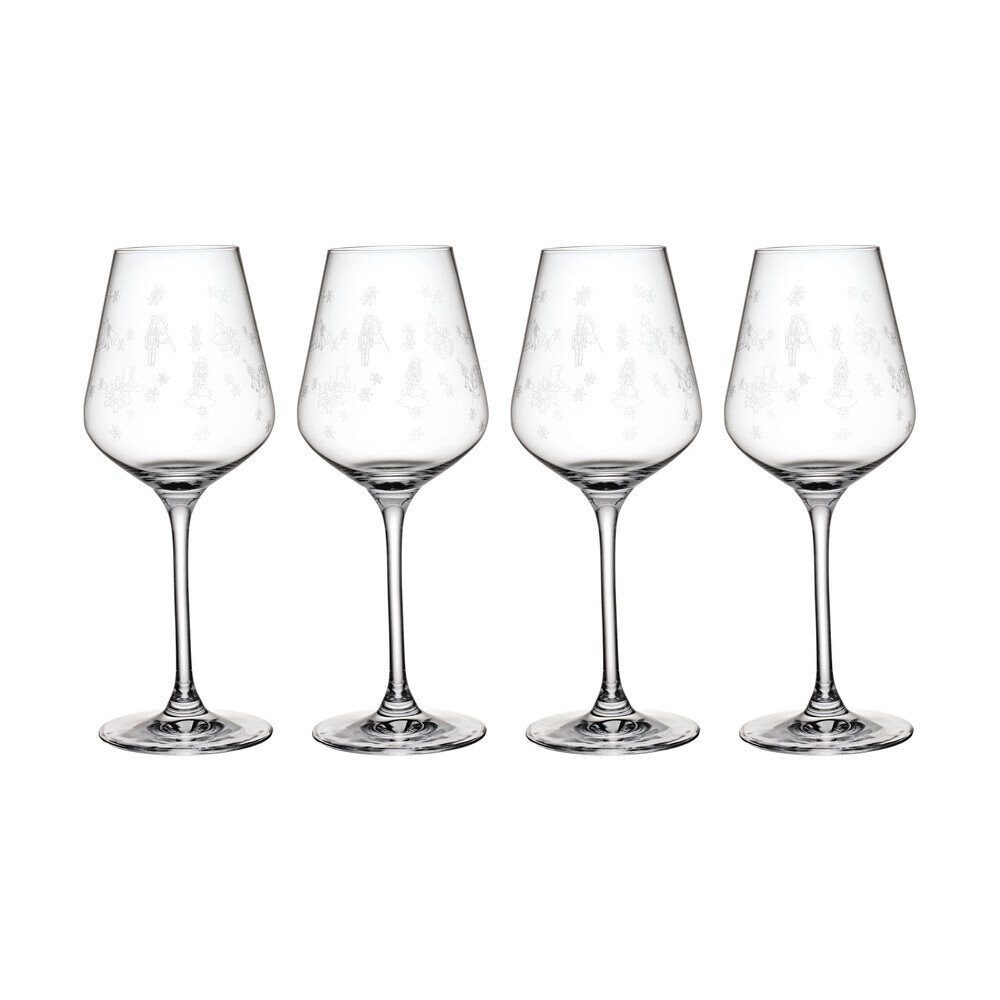 Villeroy & Boch Weißweinglas Weißweinkelch Toy’s Delight 4-tlg., 1-tlg., Kristallglas, Kristallglas, transparent, spülmaschinenfest, Weihnachtsgeschirr