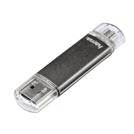 Hama Stick FlashPen Laeta Twin, USB 2.0, 64GB, 10MB/s, Grau »USB-Speicherstick«