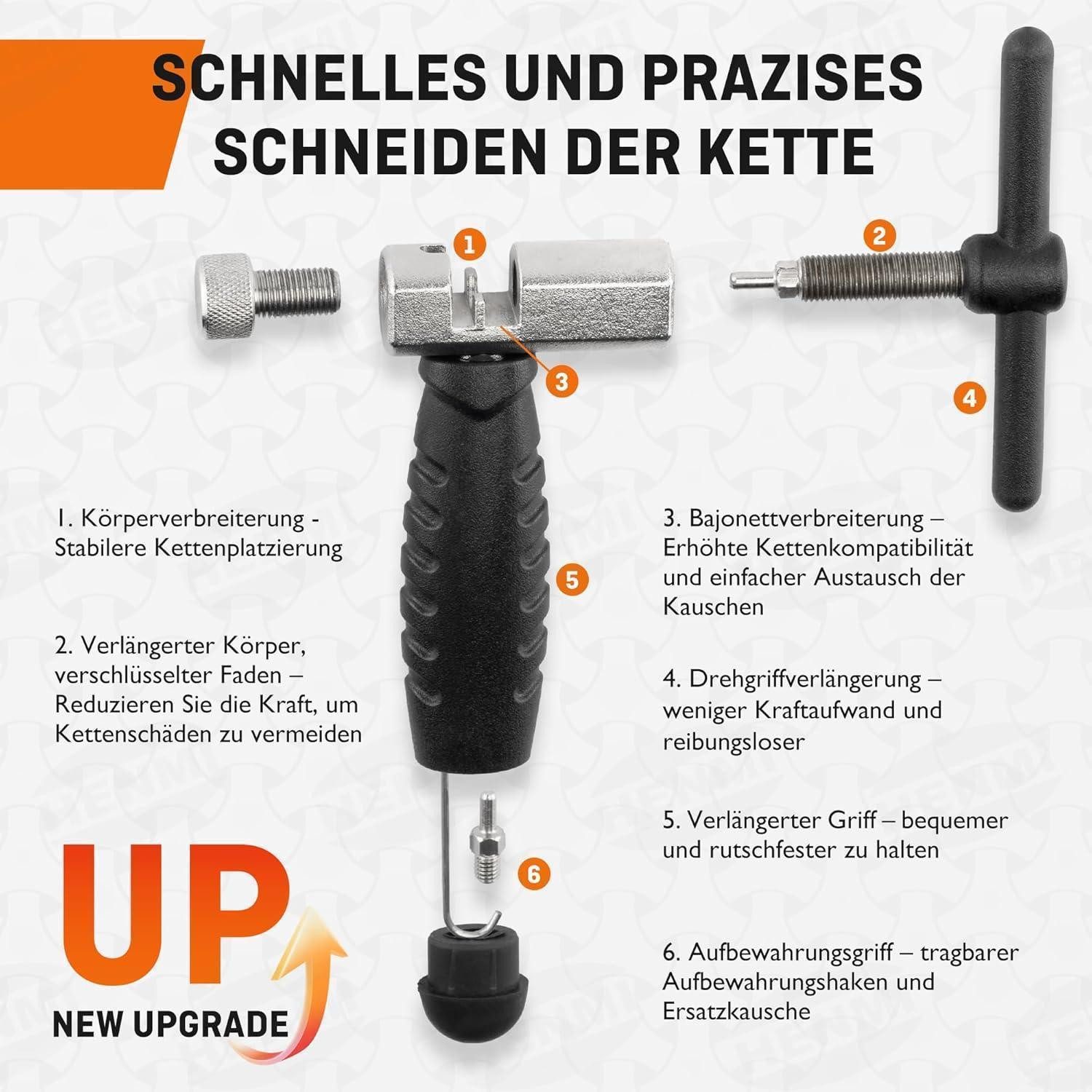 LuxusKollektion Fahrradkette Kettennieter Fahrrad 6-12 fach Reparatur mit Ersatzpin