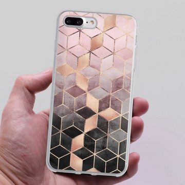 DeinDesign Handyhülle Würfel Elisabeth Fredriksson Gold & Kupfer, Apple iPhone 7 Plus Silikon Hülle Bumper Case Handy Schutzhülle