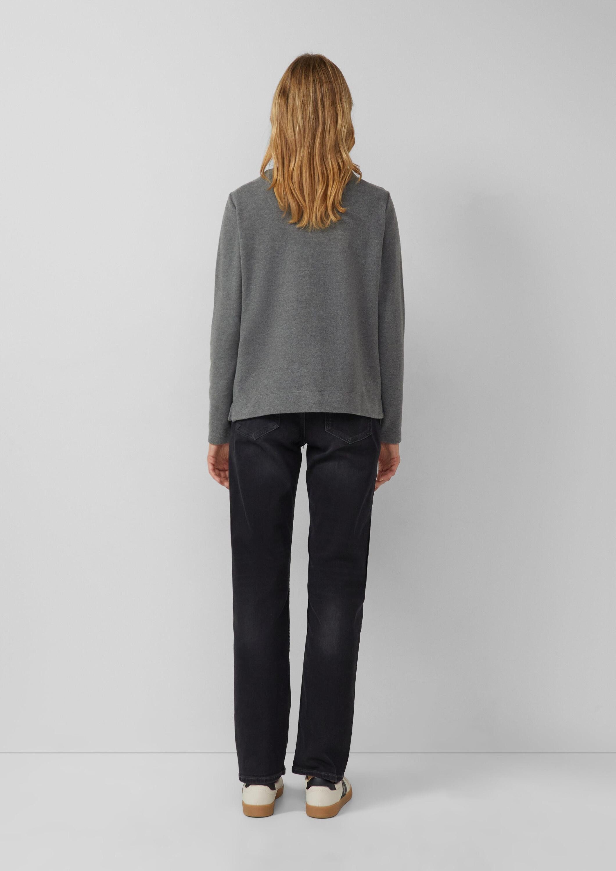 s.Oliver Sweatshirt Sweatshirt Weiches Sweatshirt mit Stehkragen