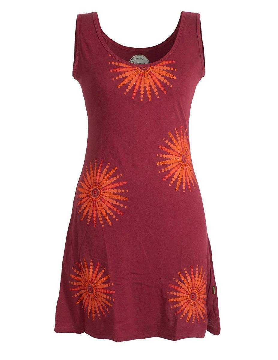 Vishes Sommerkleid Ärmelloses Kleid Mandalas Bedruckt und Bestickt Hippie, Boho, Elfen Tunika