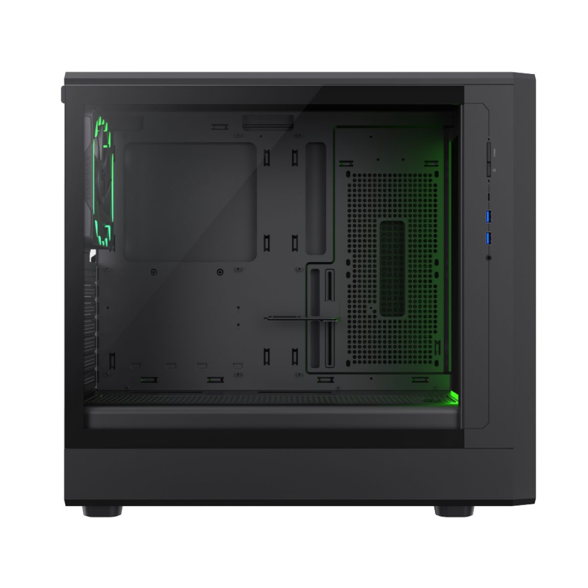 GAMEMAX Gaming-Gehäuse Claw 460, Midi-Tower, ohne Netzteil, USB/Audio, ATX, ATX, M-ATX, ITX; 2x USB 3.0, 1x USB-C