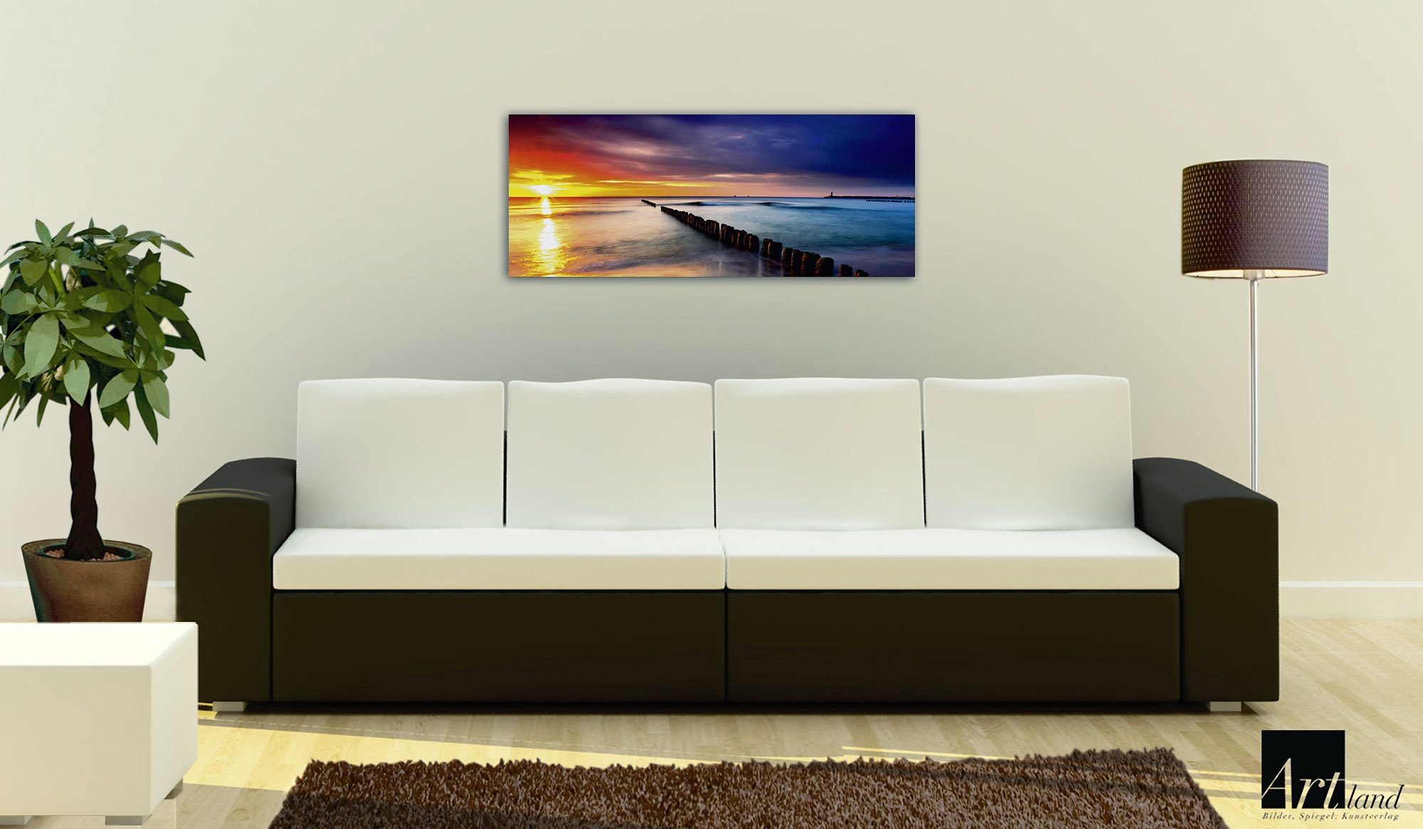 Home affaire Glasbild »TTstudio: Ostsee mit schönem Sonnenaufgang«, 125/50 cm-HomeTrends