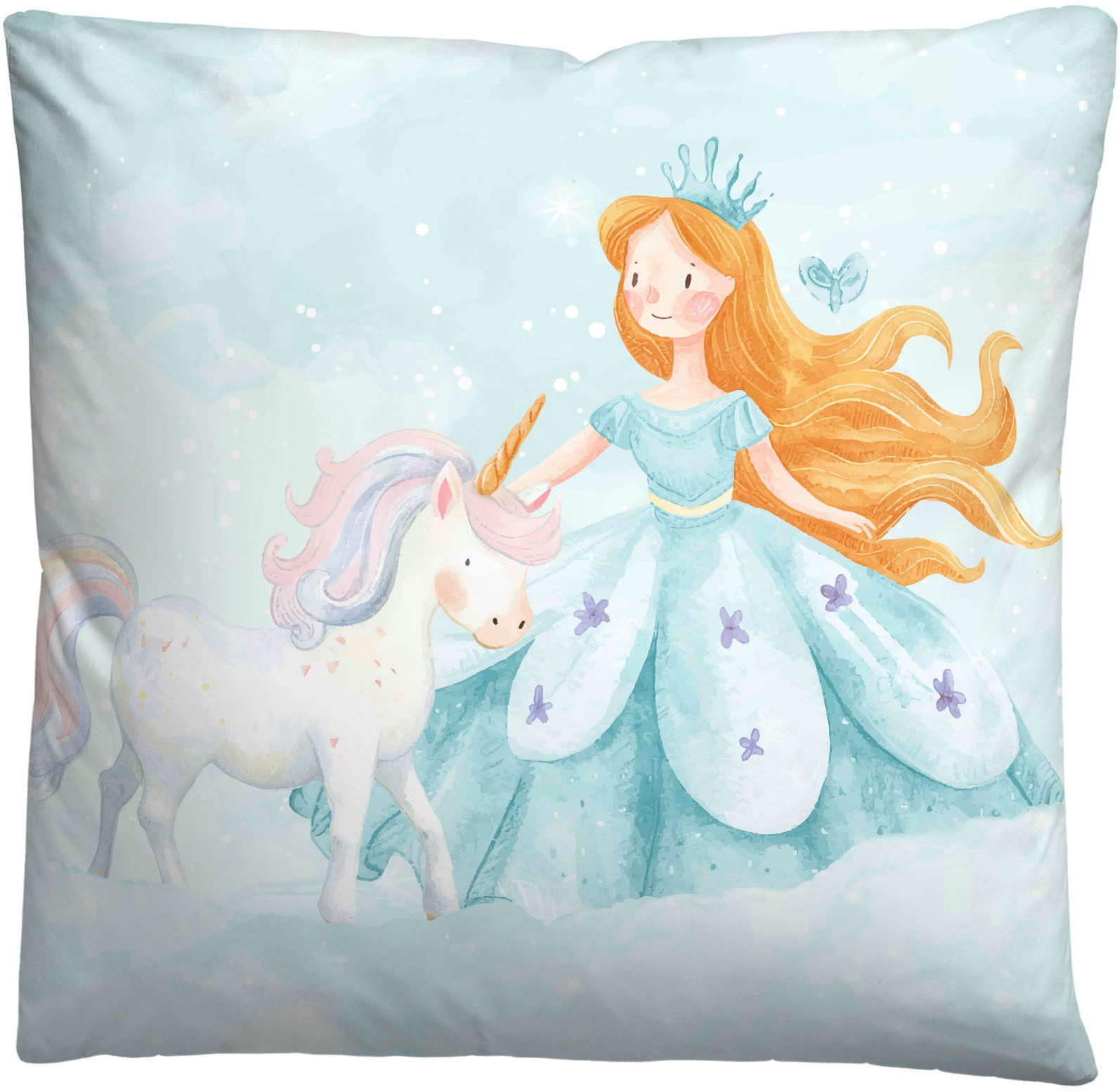Biberna Kinderbettwäsche 0004524 Prinzessin, Einhorn, Feinbiber, 2 teilig, wohlig warm + weich, pflegeleicht, 100% Baumwolle, Reißverschluss – Bild 5 von 5