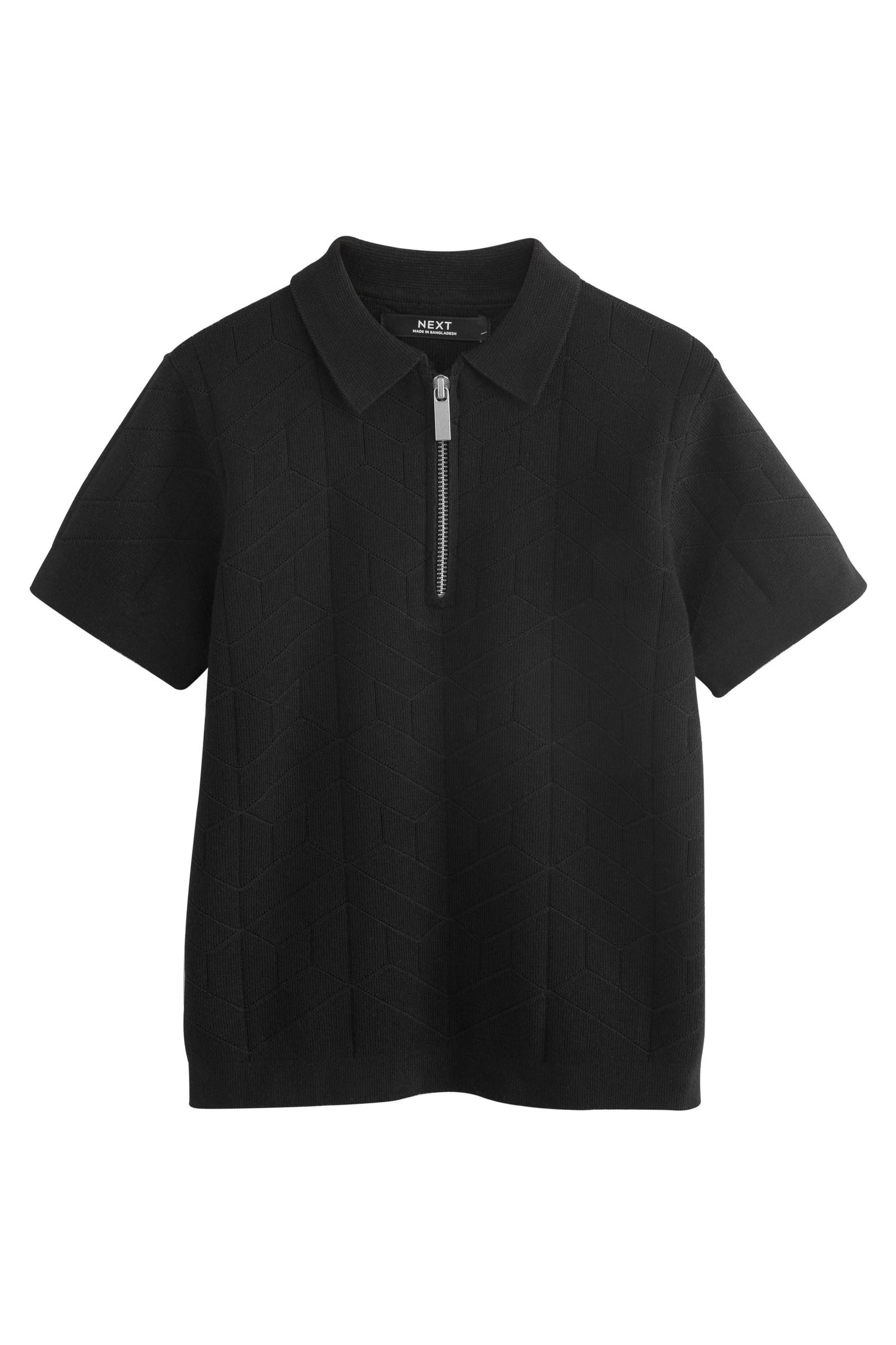Polokragenpullover Strick-Poloshirt mit RV-Kragen
