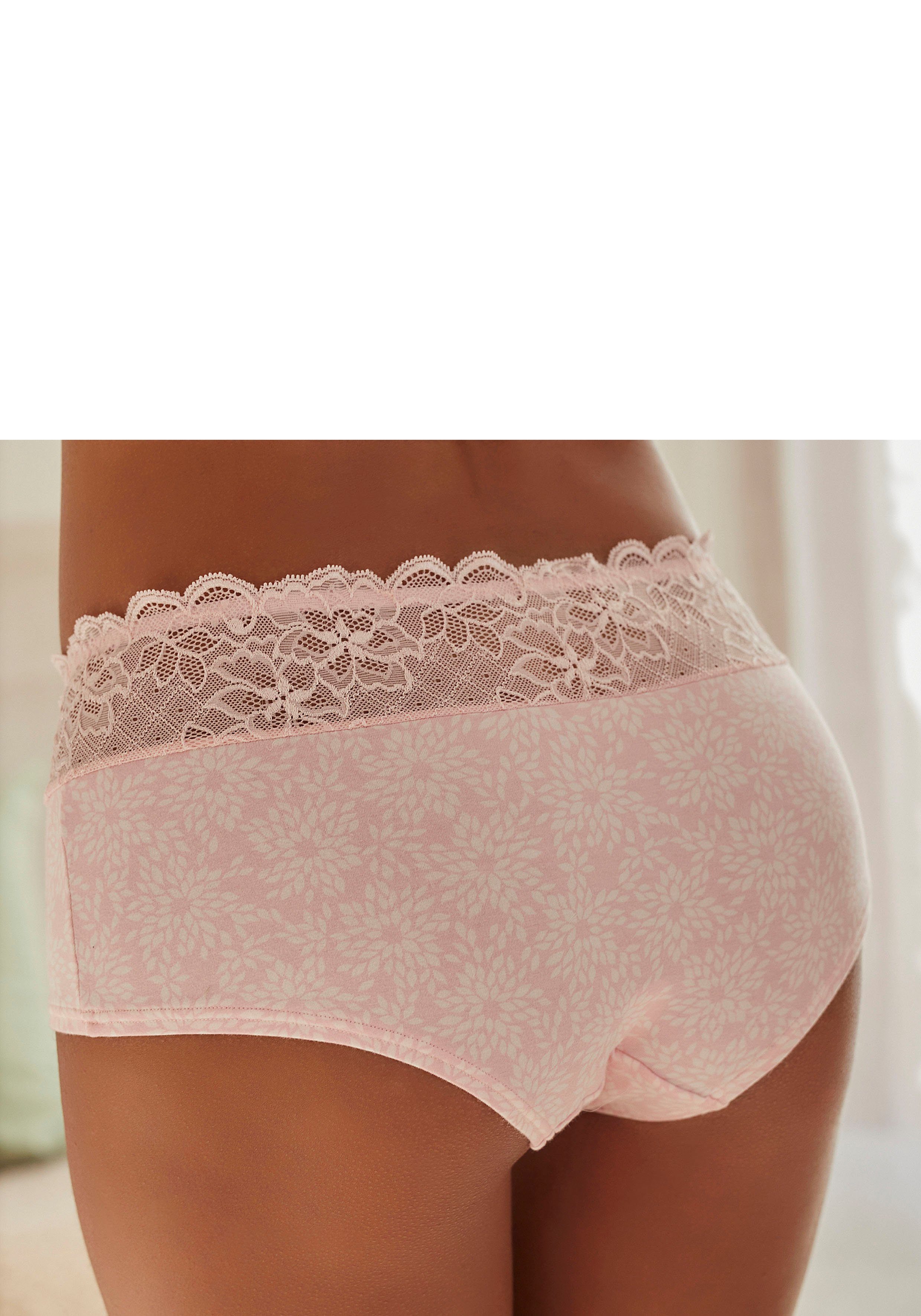 Nuance Panty mit floralem Spitzenbund rosa-puder