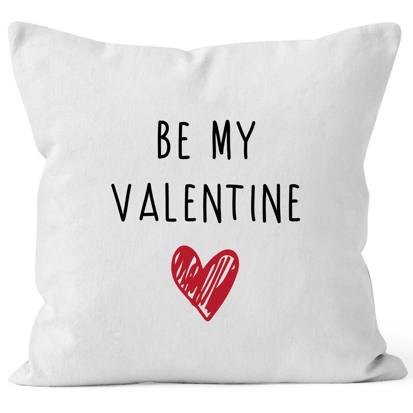 Valentine weiß my Geschenk Love Kissen-Hülle Kissen-Bezug Liebe MoonWorks Deko-Kissen MoonWorks® Be Dekokissen Valentinstag Baumwolle