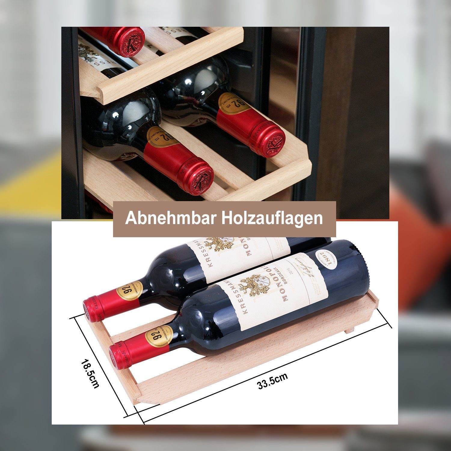 kalamera Weinkühlschrank KRC-35FCSS-1, für 12 Standardflaschen á 0,75l,5-18°C