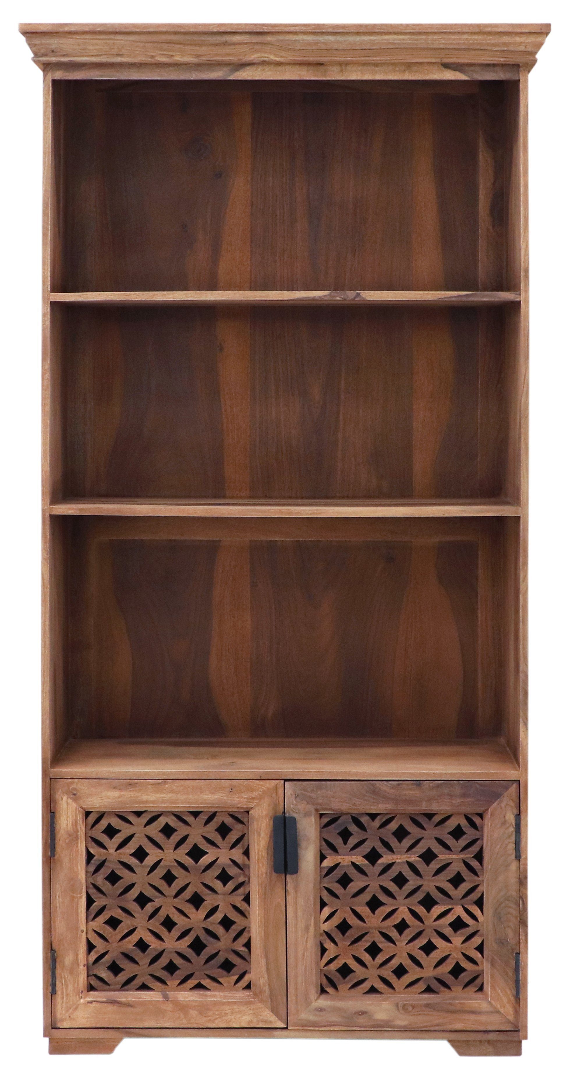 Mira indischem Bücherregal Sheesham-Massivholz aus 90x180x35 Indischesmoebelhausde Bücherregal