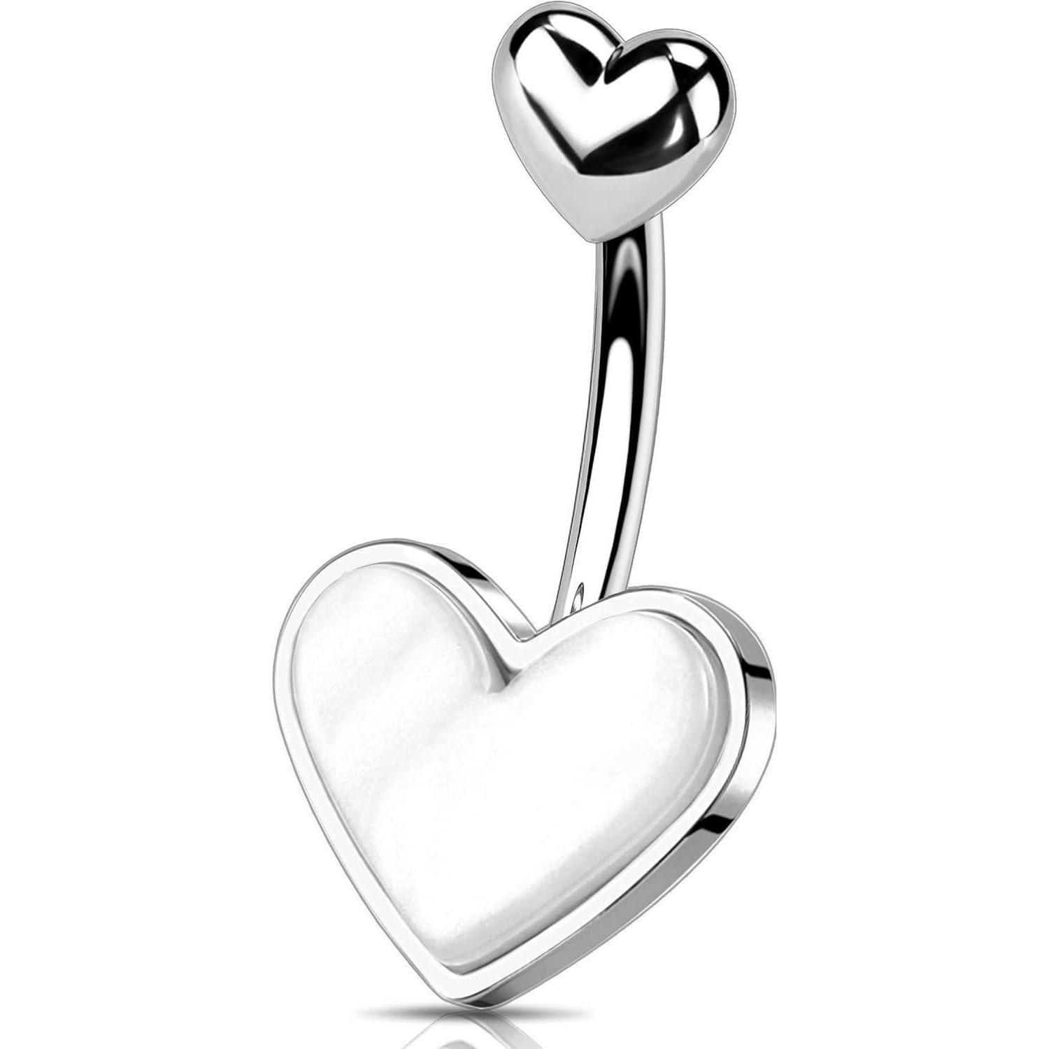 LuxusKollektion Bauchnabelpiercing Bauchnabelpiercing 14G 10mm Herz Ring Op günstig online kaufen