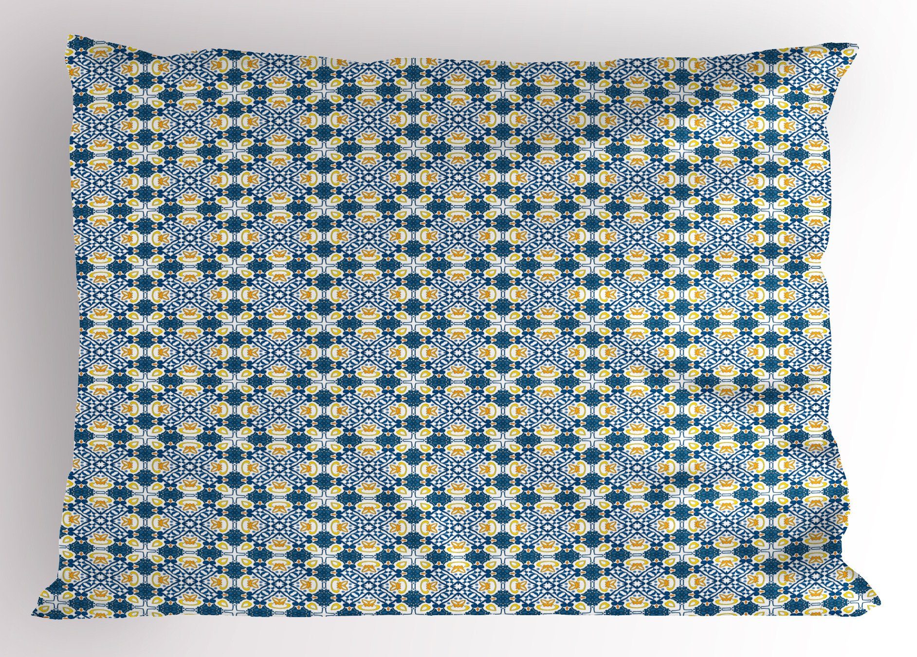 Kissenbezüge Dekorativer Standard Stück), Abakuhaus Size (1 Portugiesisch-Keramik-Fliese Kunst King Gedruckter Kissenbezug, Azulejo