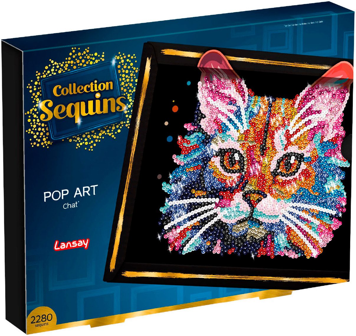 Kreativset Paillettenkunst PopArt Katze