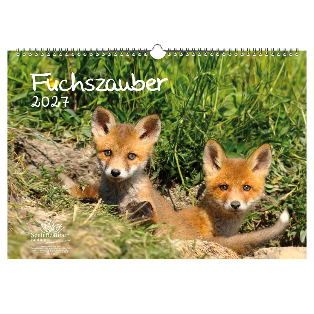 Seelenzauber Wandkalender Fuchszauber DIN A3 Kalender für 2027 Fuchs und Füchse - Seelenzauber