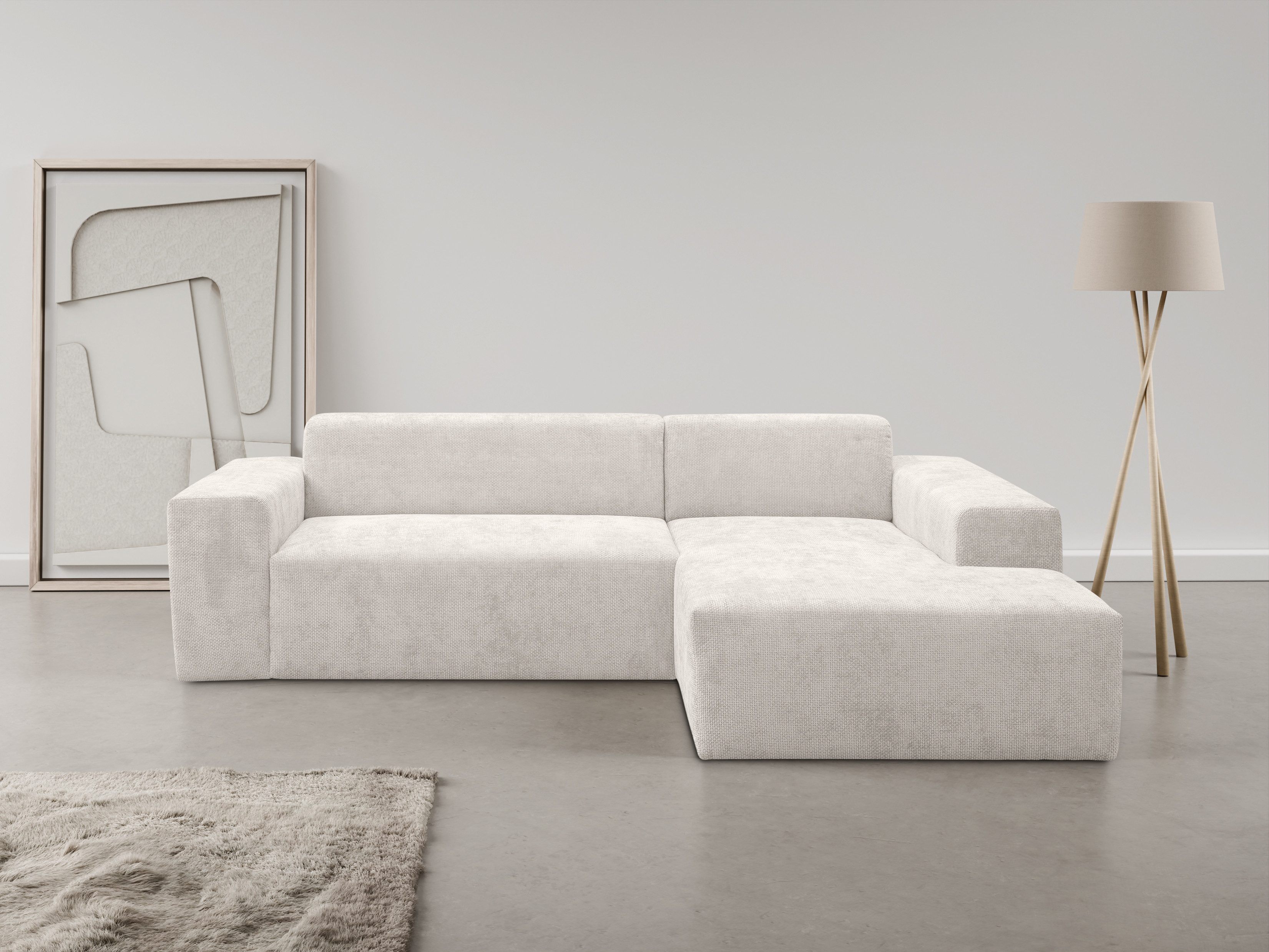 WERK2 Ecksofa "Zeus-L modern und zeitlos, Breite 253cm, bequemes Sofa", Cur günstig online kaufen