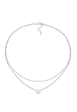 Elli Choker Choker Layer Opal Kugelkette 925 Silber