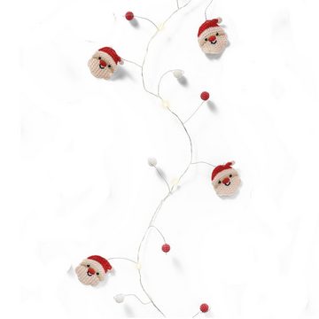 MARELIDA LED-Lichterkette Nikolaus Weihnachtsmann Deko Draht Weihnachtsgirlande 20LED L: 1,9m, 20-flammig