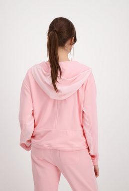 Monari Kapuzensweatshirt Sweatshirt-Jacke mit Kapuze und Materialmix