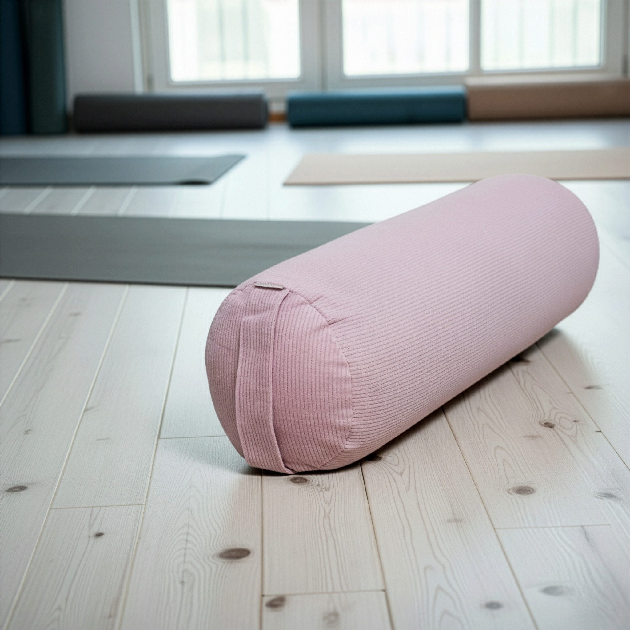 Yogistar Yogakissen Yoga-Bolster yin - rund - Cord, Hochwertiges Yoga-Bolster mit waschbarem Cord-Bezug.