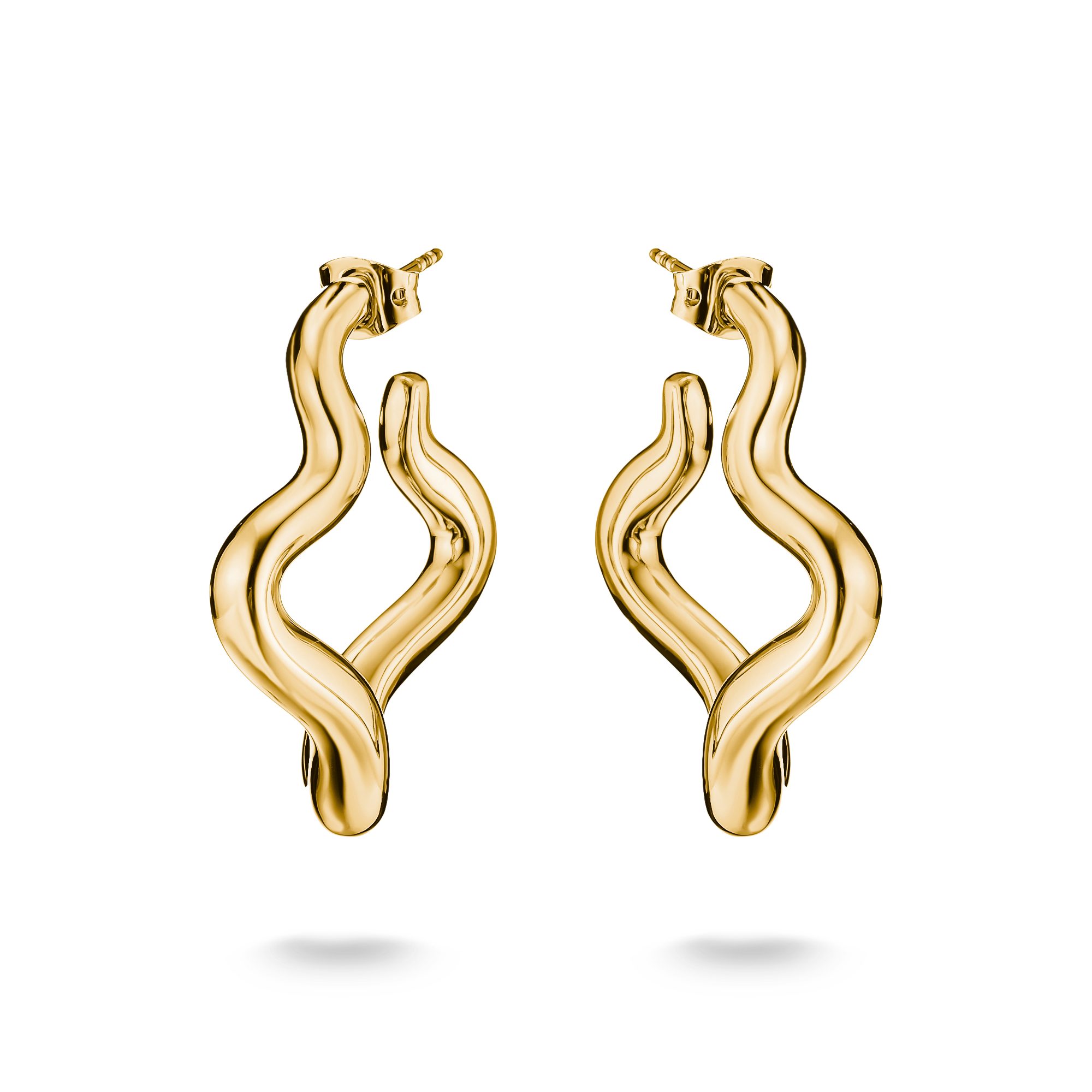THOMAS SABO Paar Creolen Wellige Creolen gelbgoldfarben