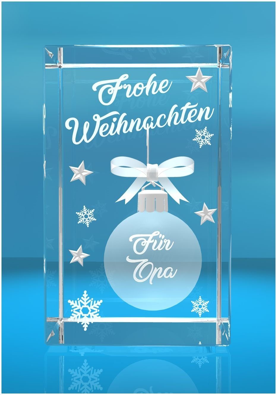 VIP-LASER Dekofigur Opa, Motiv: Weihnachtskugel Frohe Familienbetrieb Made für - Germany, Weihnachten VIP-LASER in 3D Geschenkbox, Hochwertige