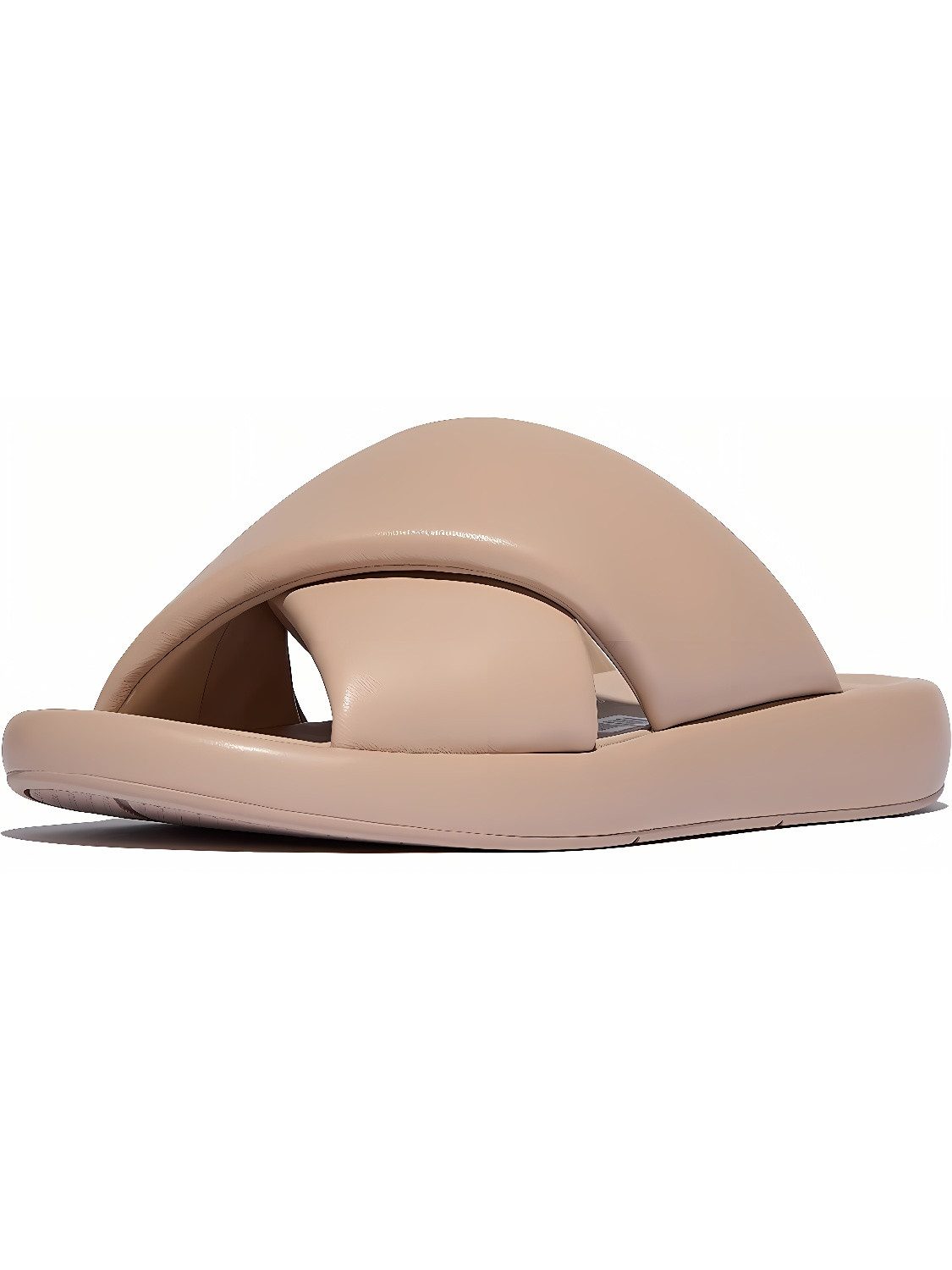 Iqushion D-Luxe Padded Leather Cross Slides Sandale