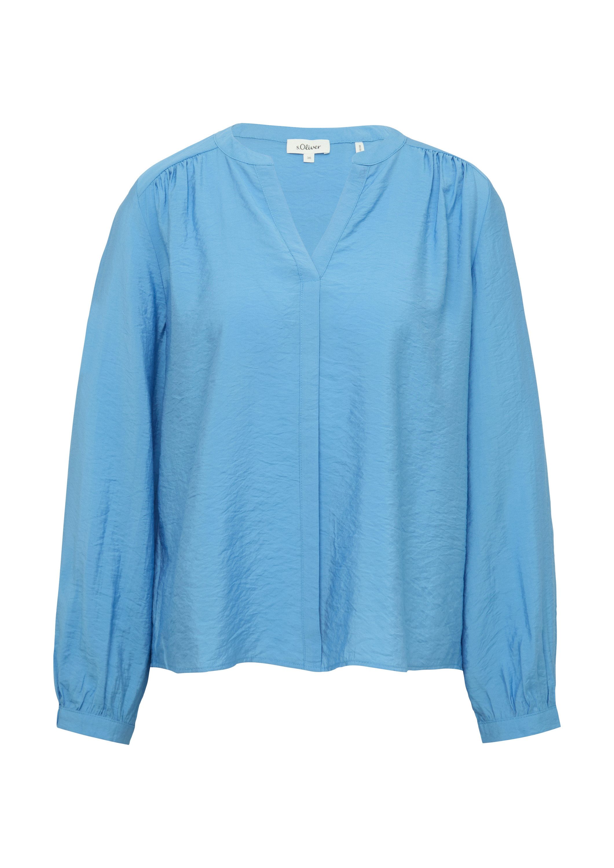 s.Oliver Langarmbluse Bluse Bluse aus Viskosemix mit Raffung günstig online kaufen