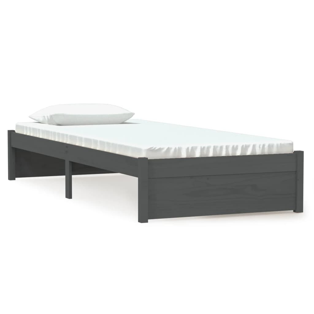vidaXL Bett Massivholzbett Grau 75x190 cm günstig online kaufen