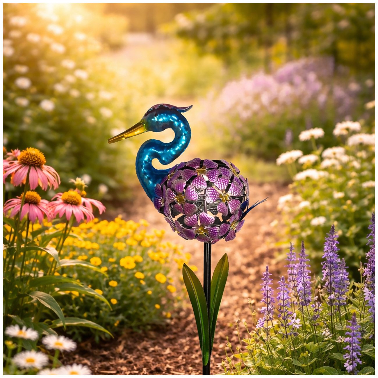 HTI-Living LED Solarleuchte Solarlampe Reiher Soley, Gartenstecker