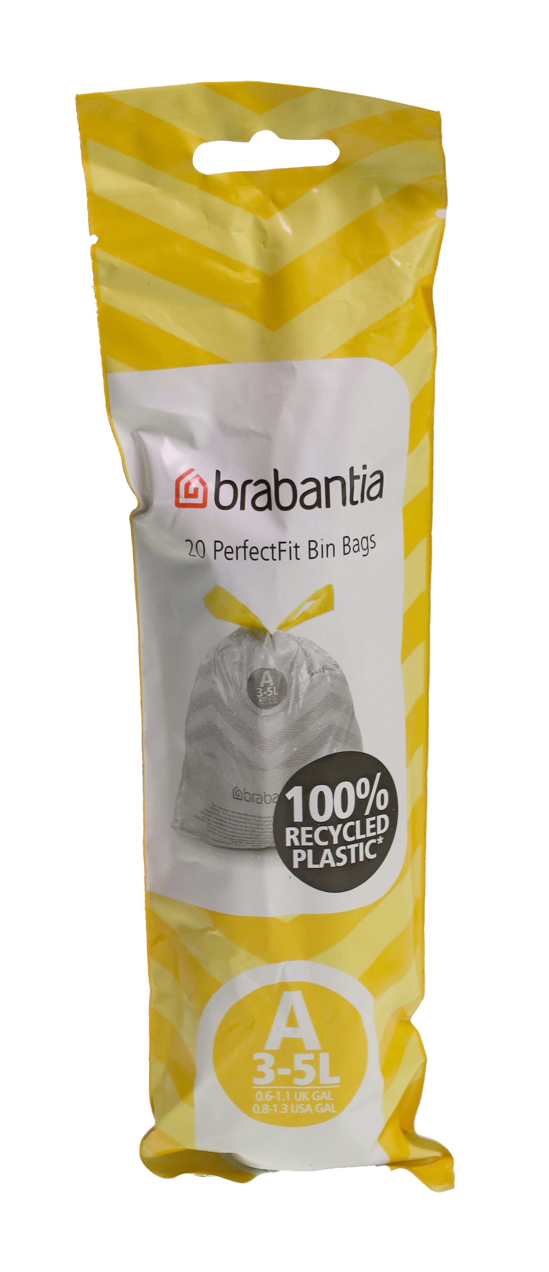 Brabantia Müllbeutel Brabantia 311727 PerfectFit Müllbeutel Typ A, 3 L, 20 Stück