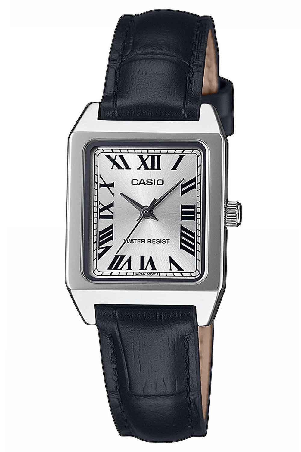 CASIO Quarzuhr Rechteckig mit Lederband