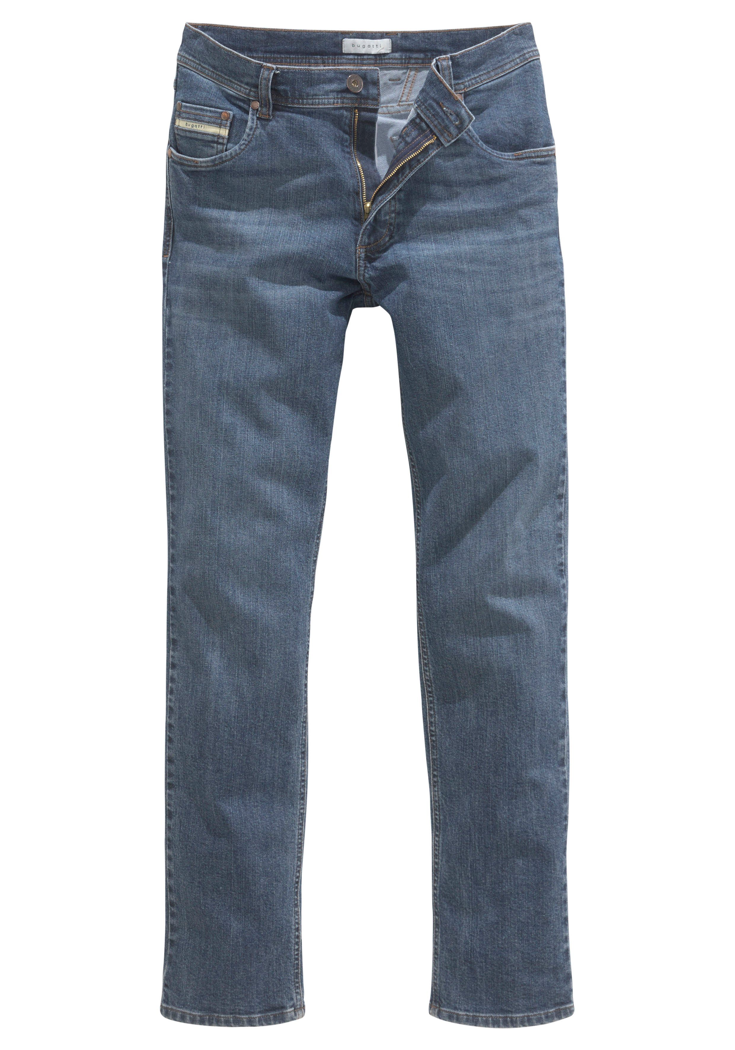 Herren Jeans bugatti 5-Pocket-Jeans im Rückenteil mit doppelter Gürtelschlaufe