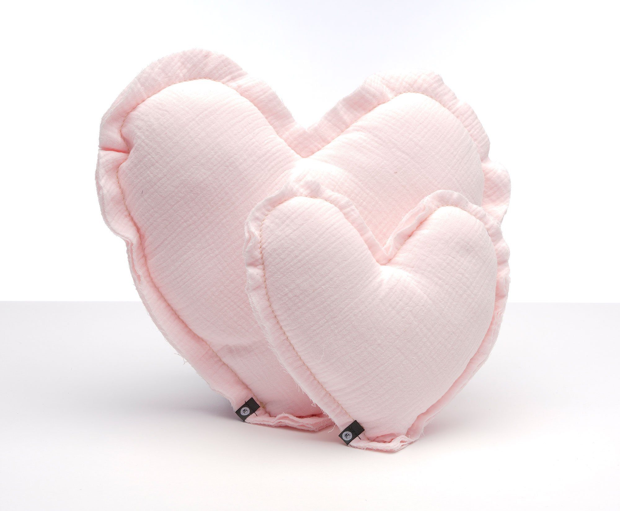 Babykissen Musselinkissen Herz aus 100% Baumwolle, Dekokissen Kuschelkissen