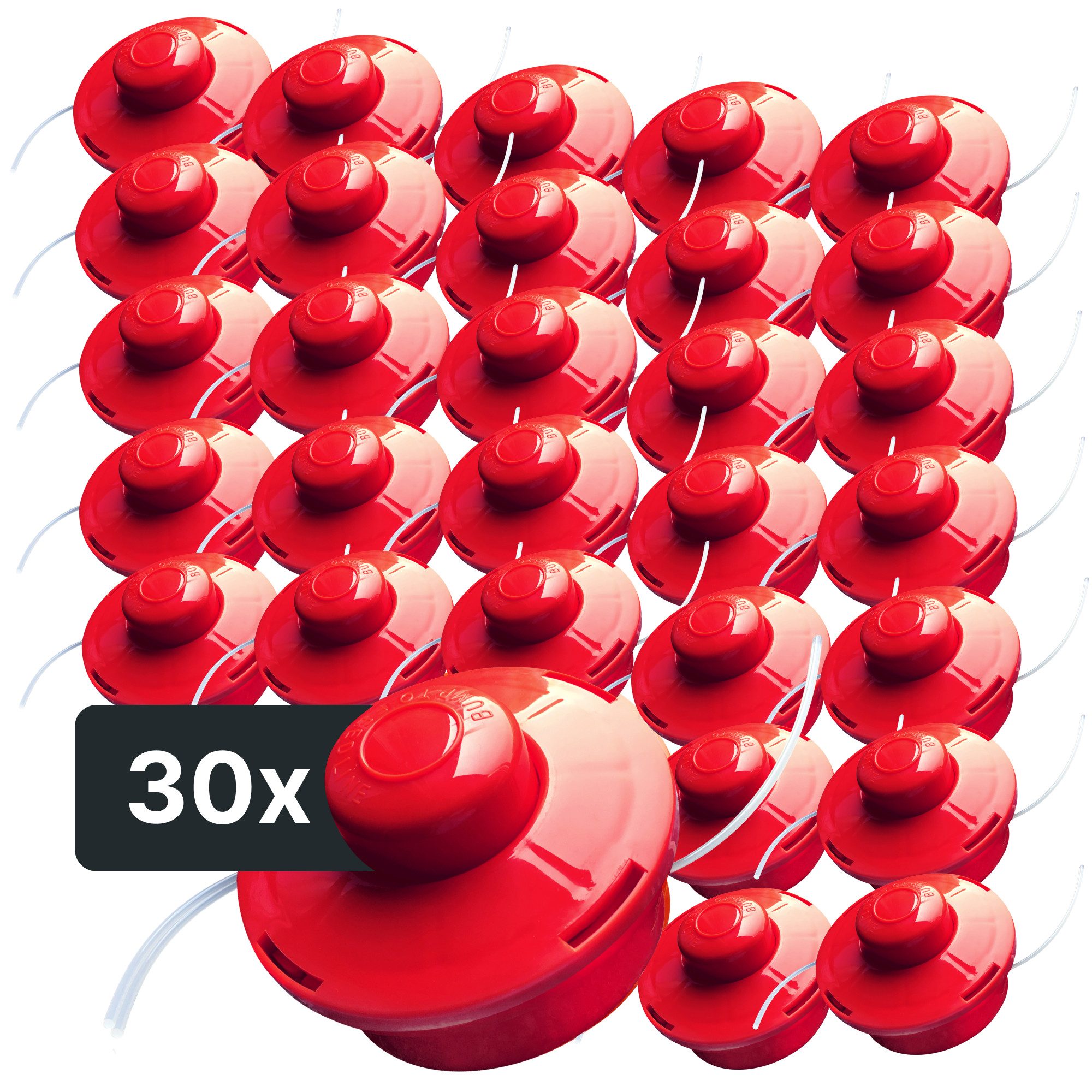 NEMAXX Fadenspule FS2 Tap & Go Fadenkopf (Trimmerkopf), (Trimmerkopf für Motorsense / Freischneider–Schnittkreis 380 mm–Rot), drehzahlfest bis 10.500 U/min, effizientes Trimmen, bruchsicher