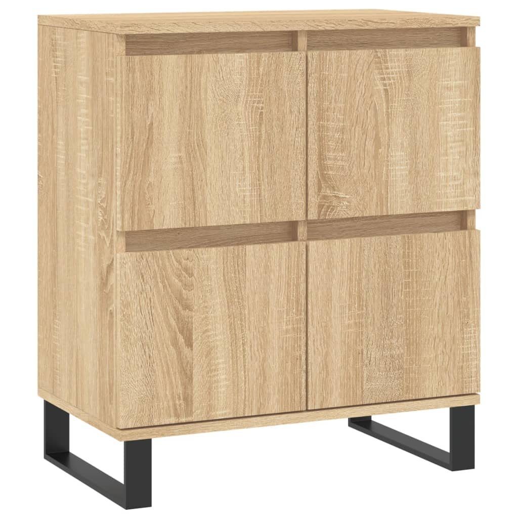 furnicato Sideboard Sonoma-Eiche 60 x 35 x 70 cm aus Holzwerkstoff und Eisen (1 St), Stabiler Schrank mit viel Stauraum und inkl. Wandhalterung für Home